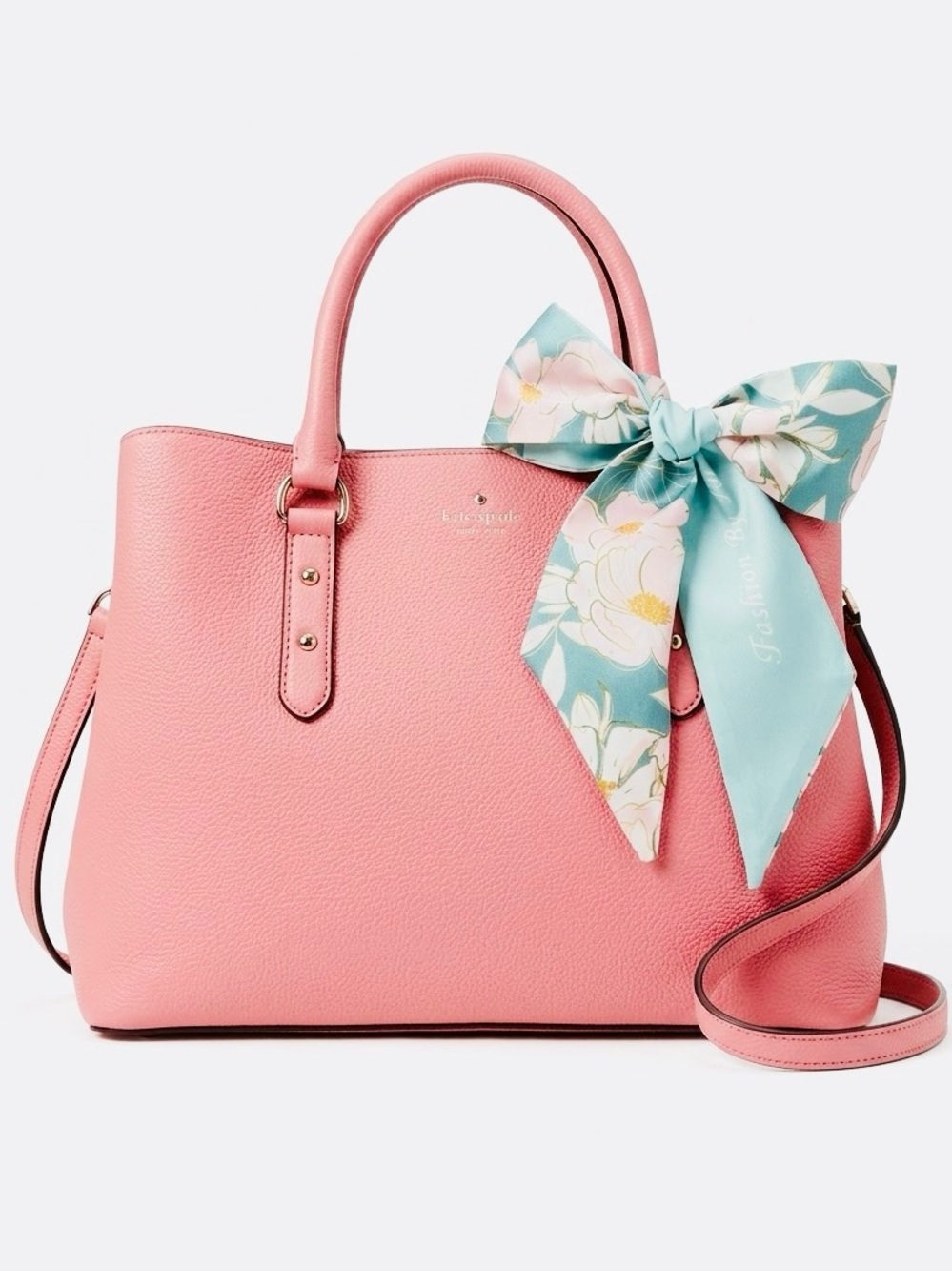 Kate Spade Larchmont Avenue Evangelie Satchel Pink Convertible Crossbody Bag EUC
